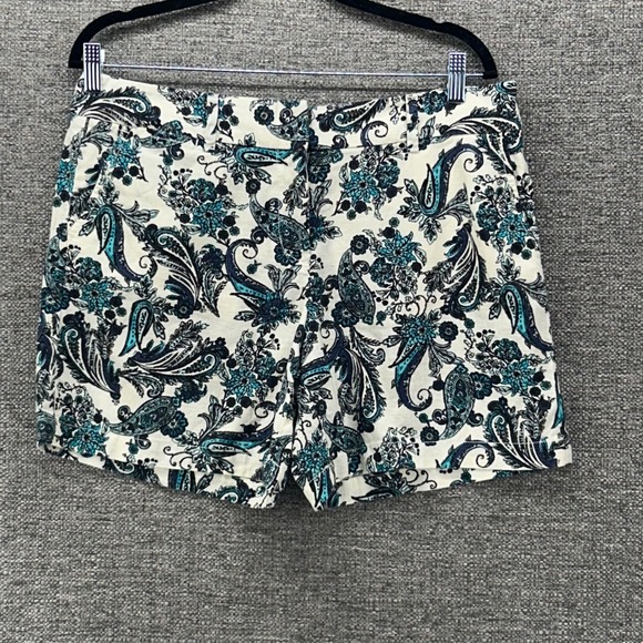 LOFT Womans Shorts Size‎ 10 Paisley Print Linen Blend Coastal Summer Vacation - Picture 1 of 11